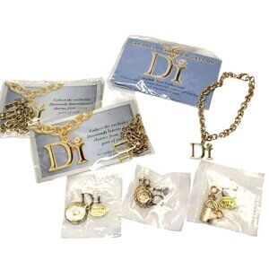 Lot of VTG 6 DI Diamonds International CARIBBEAN Charms & gold Bracelet Cruises